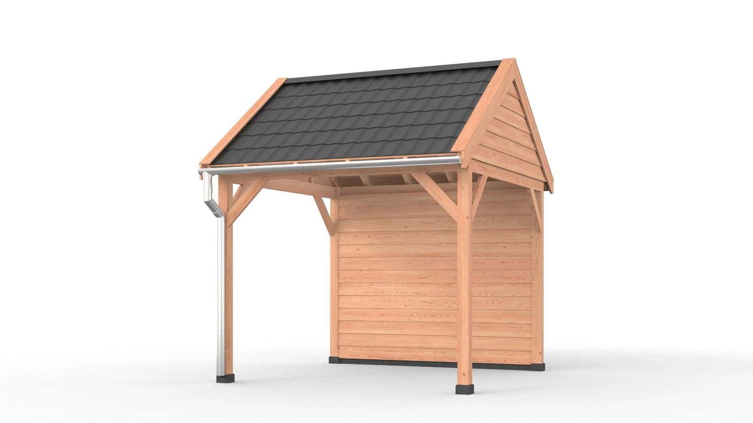 Douglas overkapping zadeldak, 300 x 300, met achterwand, Westwood DIY - Afbeelding 1